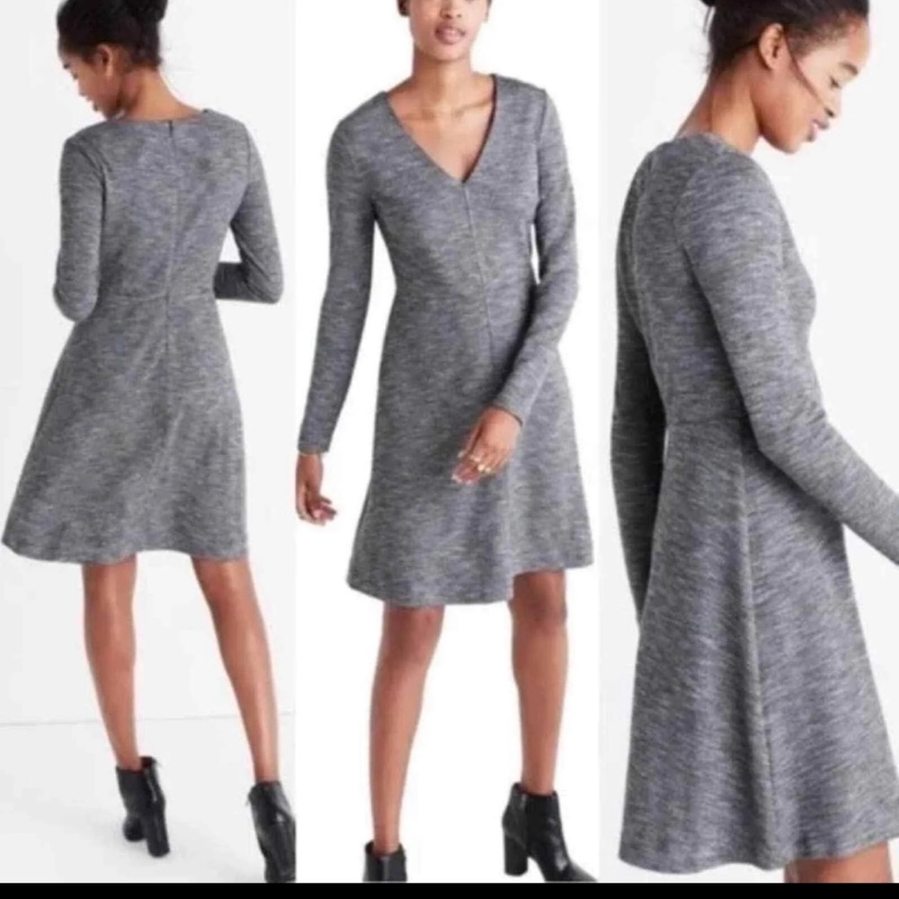 MADEWELL Bridgewalk Long Sleeve V-Neck Dress